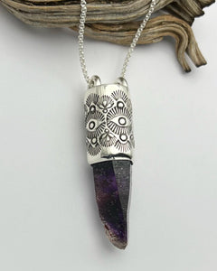 Brandberg Namibian Amethyst Eye/Prickly Pear Mini Talisman Necklace
