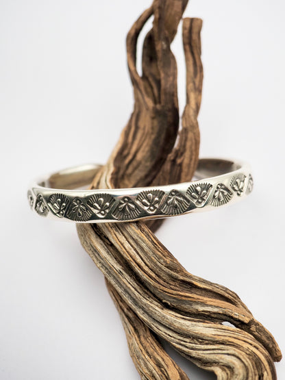 Opuntia Heavyweight Hand Stamped Stacker Cuff XS