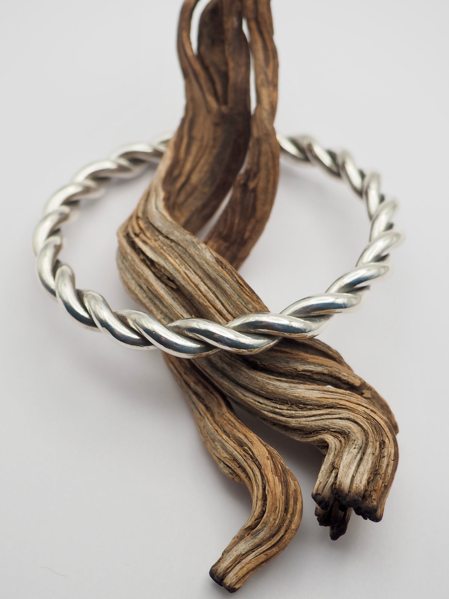 Heavyweight 6g Fine Silver Twist Bangle S/M