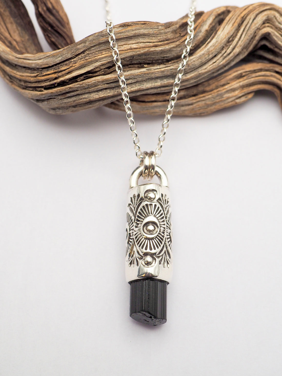 Black Tourmaline Tumbleweed/Desert Talisman Necklace