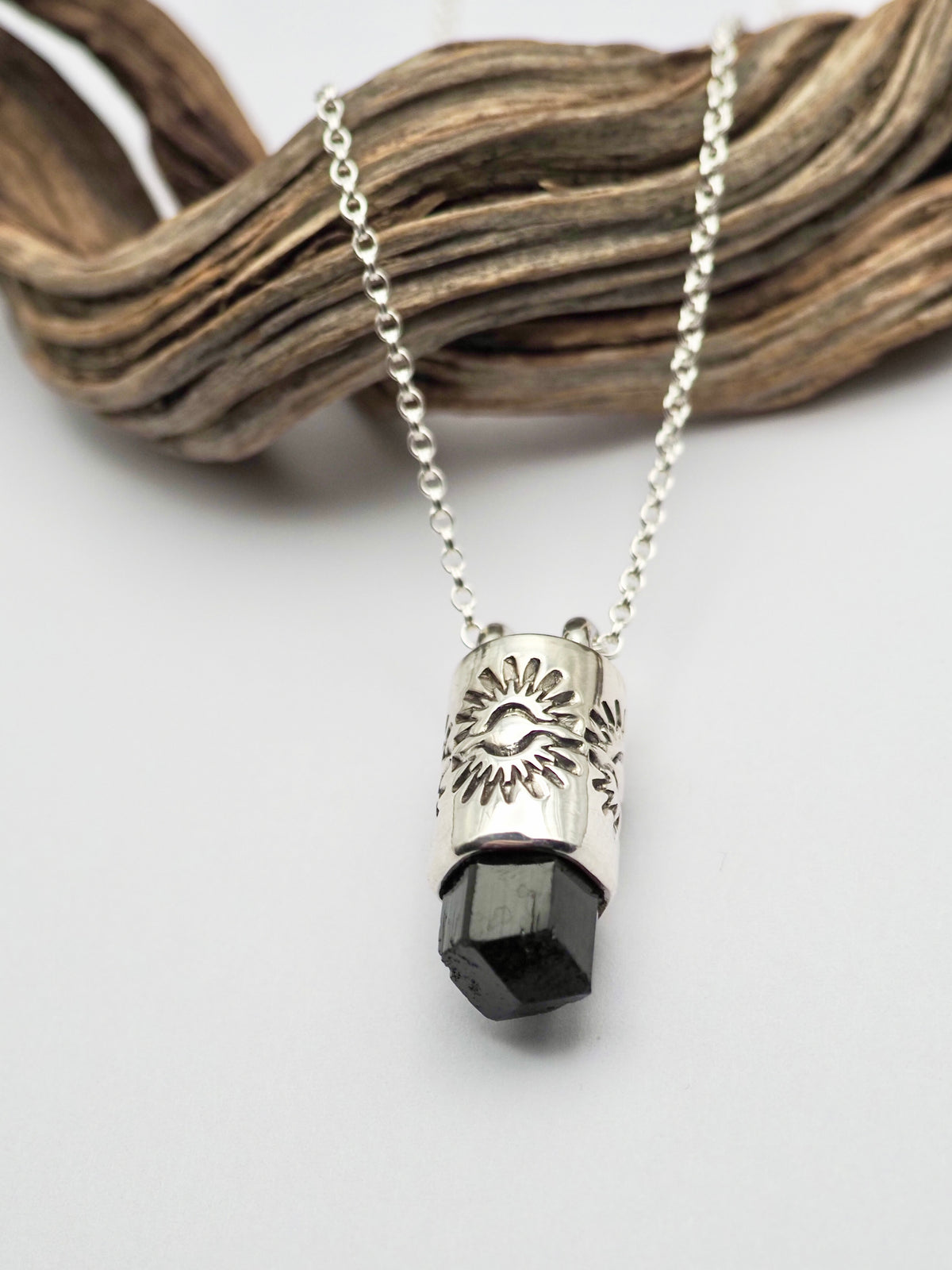 Black Tourmaline Eye Talisman Necklace