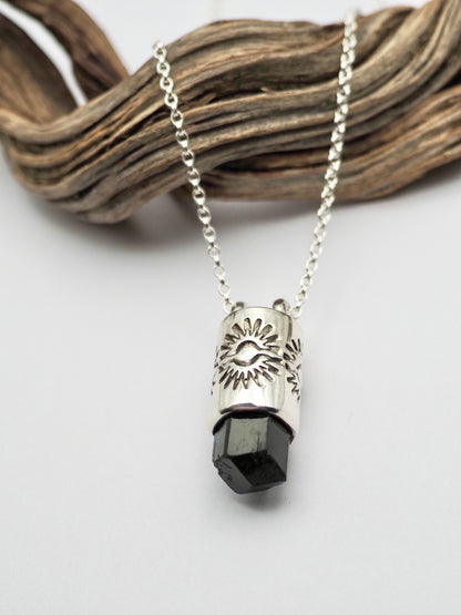 Black Tourmaline Eye Talisman Necklace