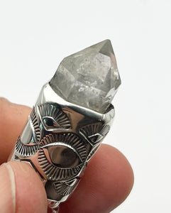 Tibetan Quartz Eye/Fan Talisman Necklace