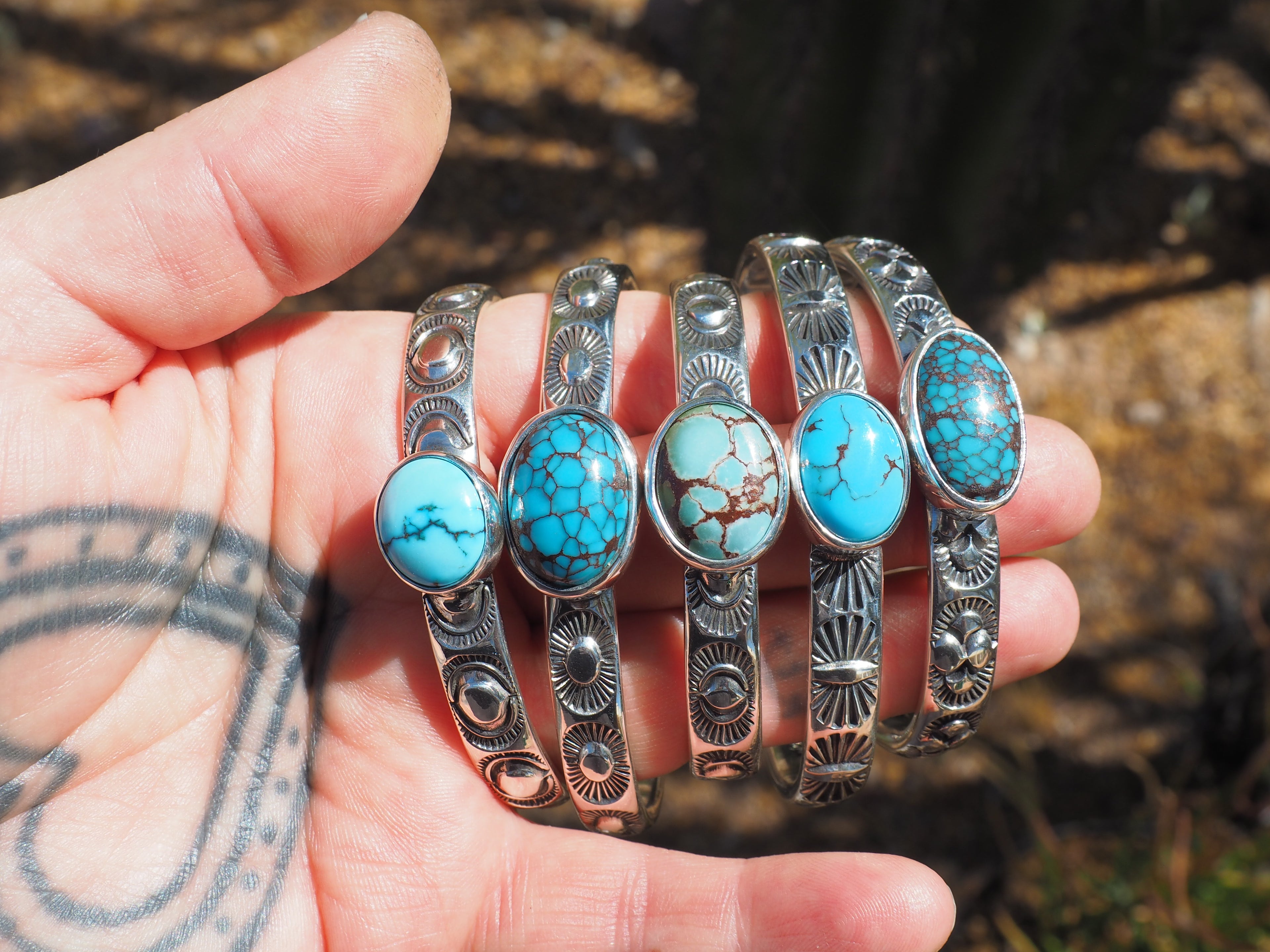 Egyptian Turquoise Sun Heavyweight Stacker Cuff S/M