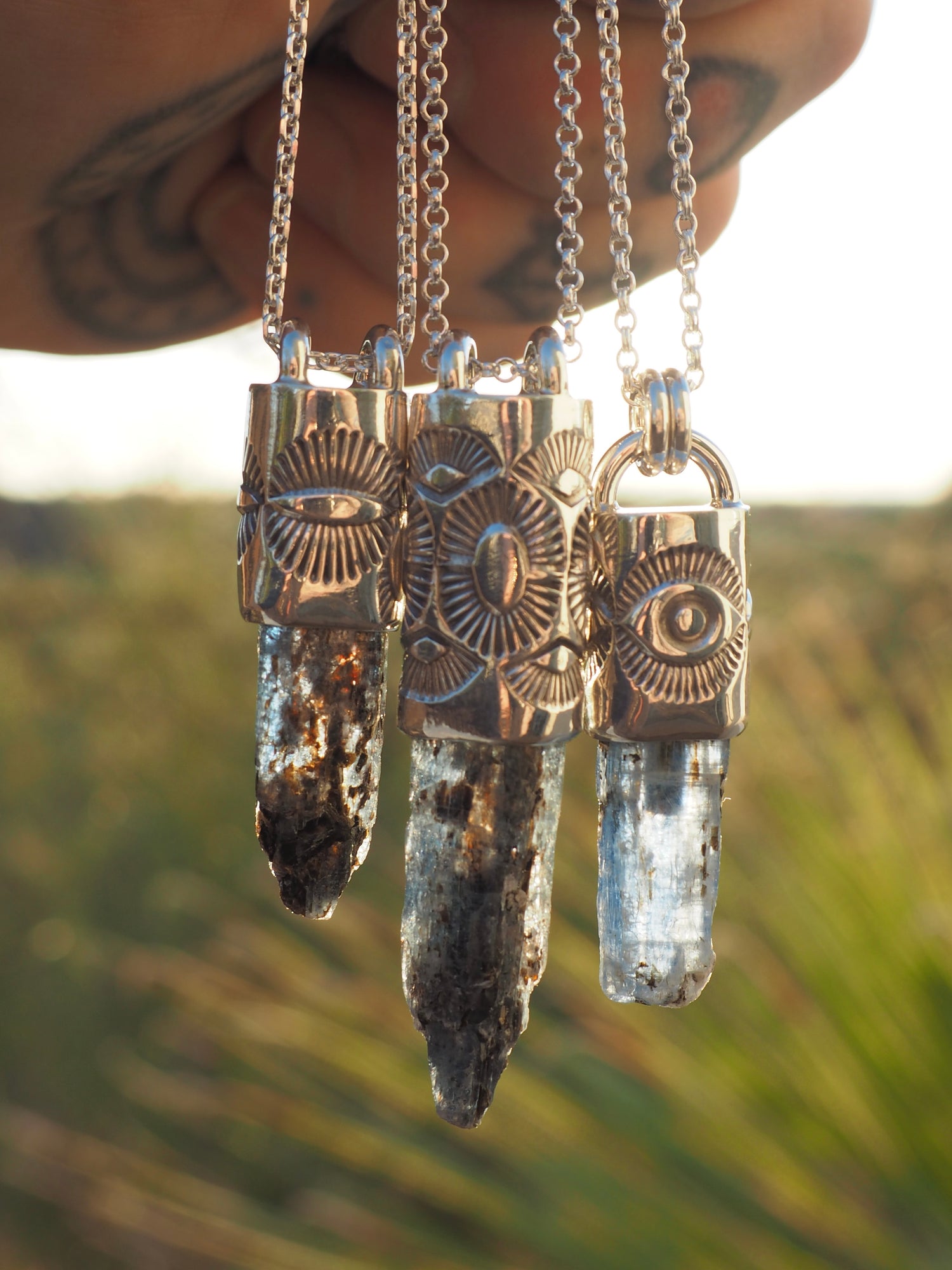 Blue Kyanite Eye Talisman Necklace