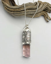 Pink Tourmaline Eye/Fan Talisman Necklace