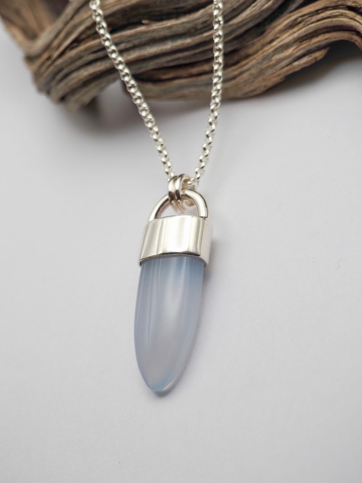 Chalcedony Spike Talisman Necklace