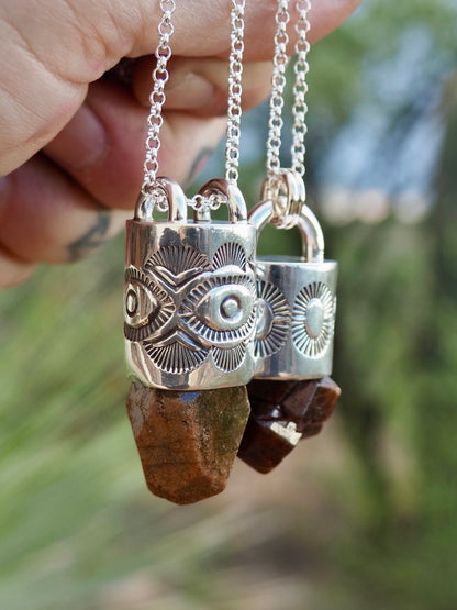 Mali Yellow Garnet Eye/Fan Talisman Necklace