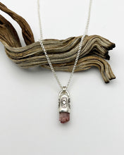 Pink Tourmaline Eyes Talisman Necklace