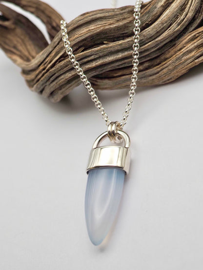 Chalcedony Spike Talisman Necklace