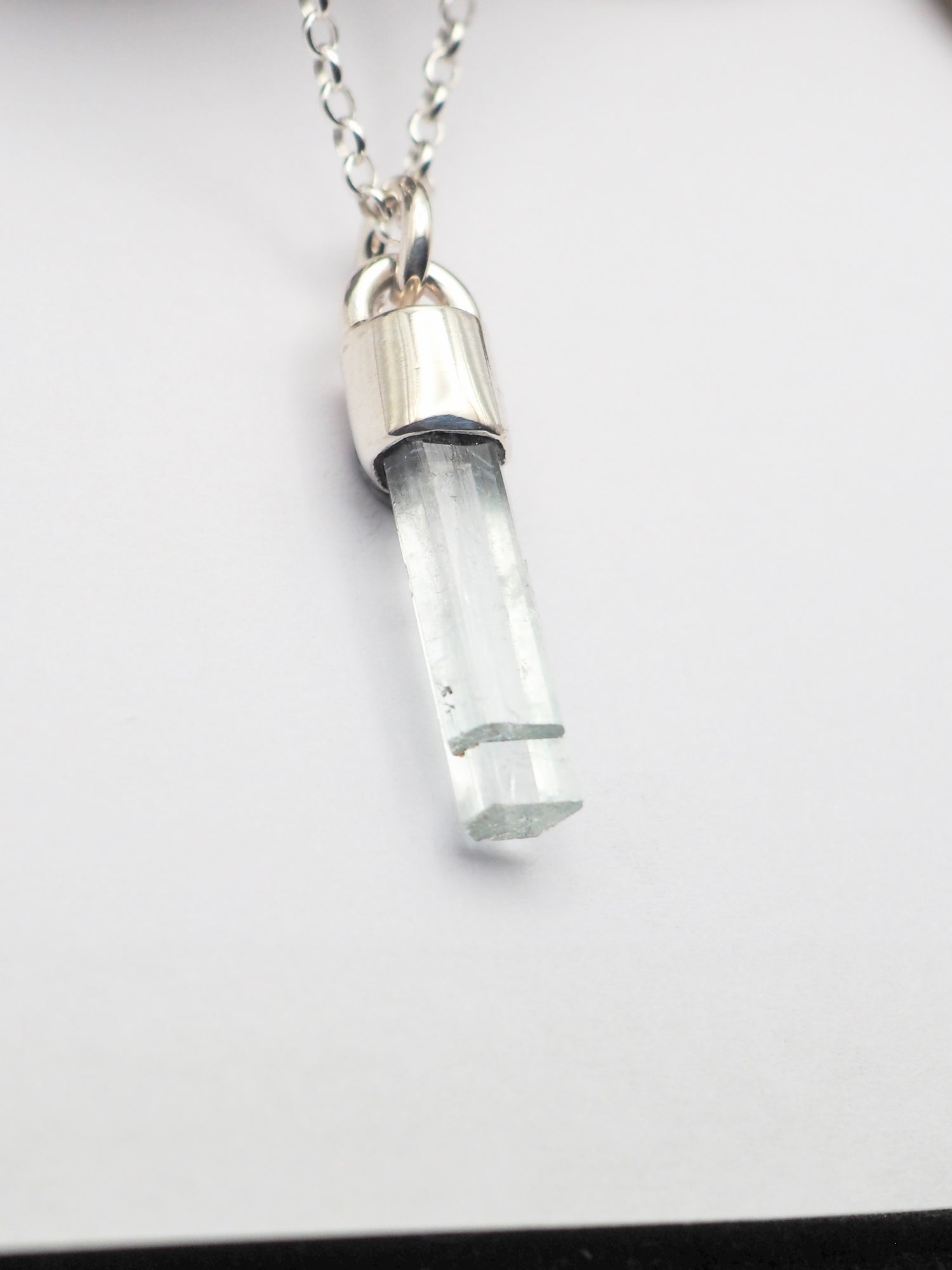 Aquamarine Sterling Mini Talisman Necklace
