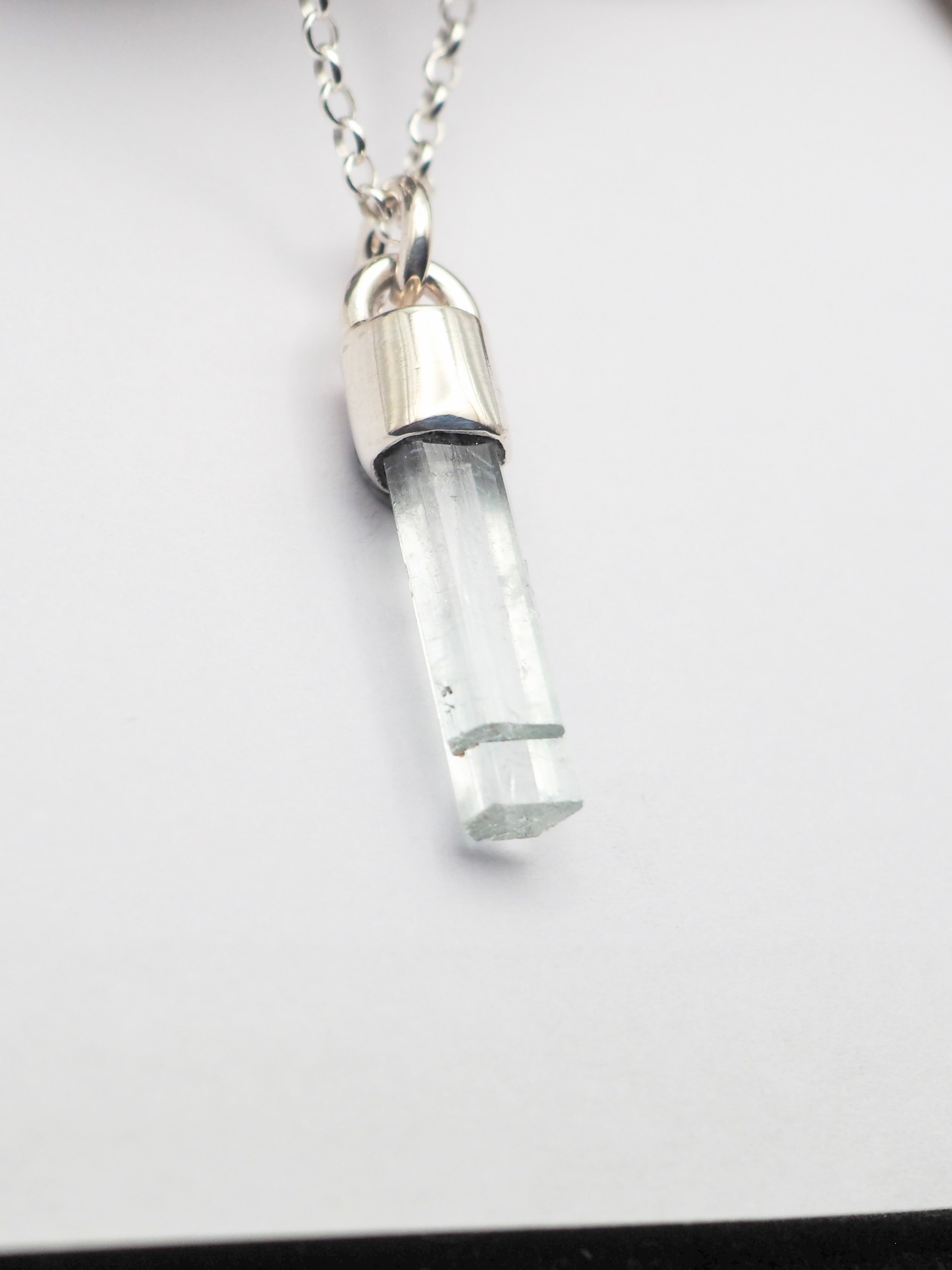 Aquamarine Sterling Mini Talisman Necklace