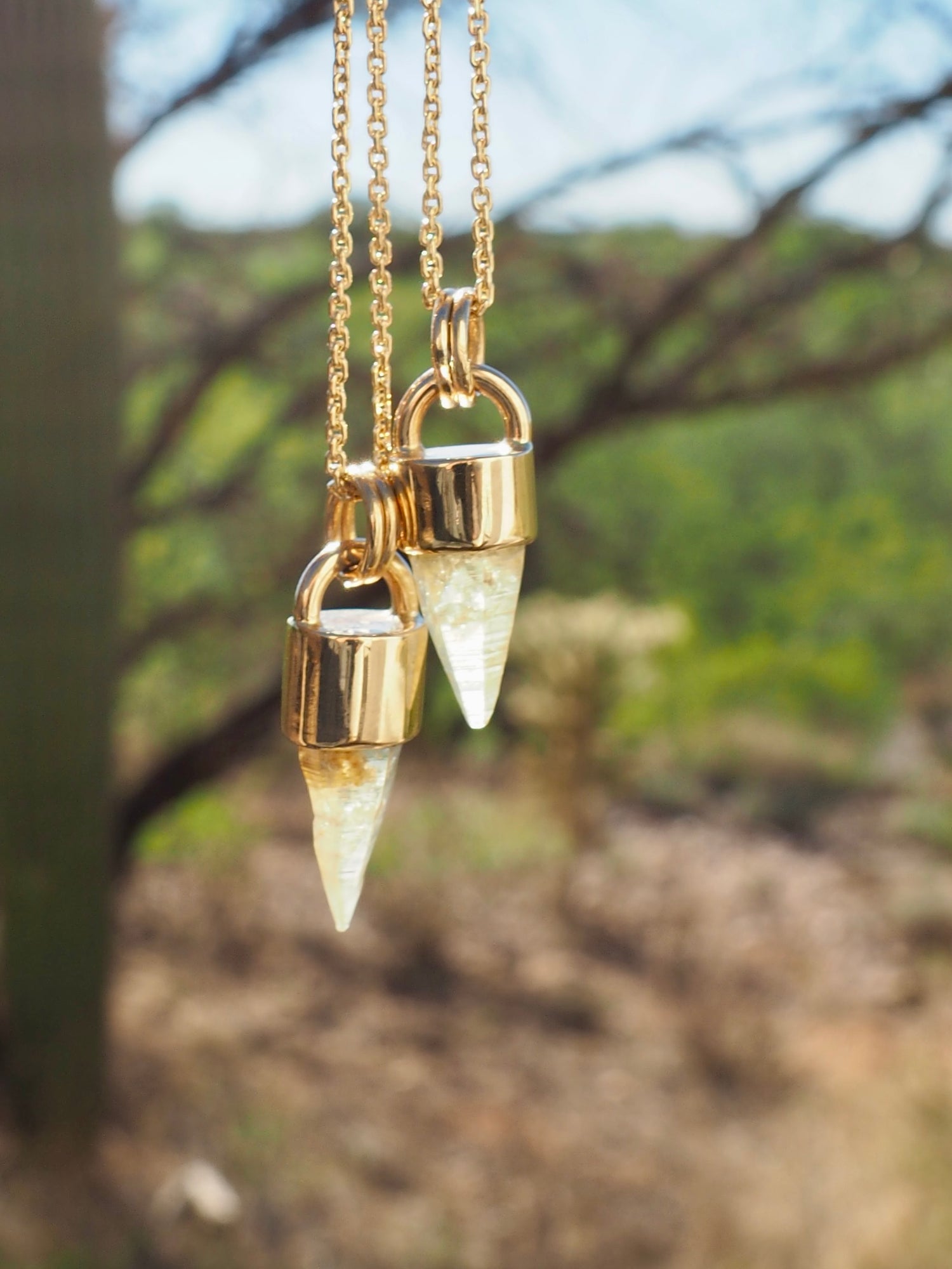 Yellow Sapphire 14k Gold Mini Talisman