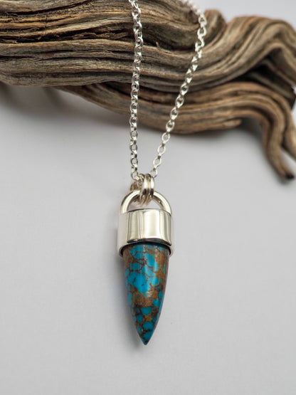 Egyptian Turquoise Spike Talisman Necklace