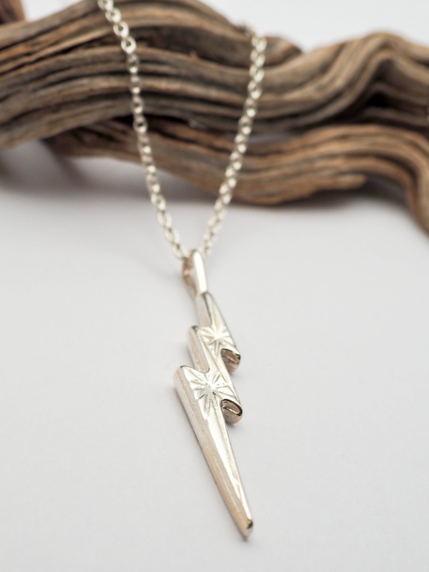 Sterling Silver Lightning Bolt Necklace