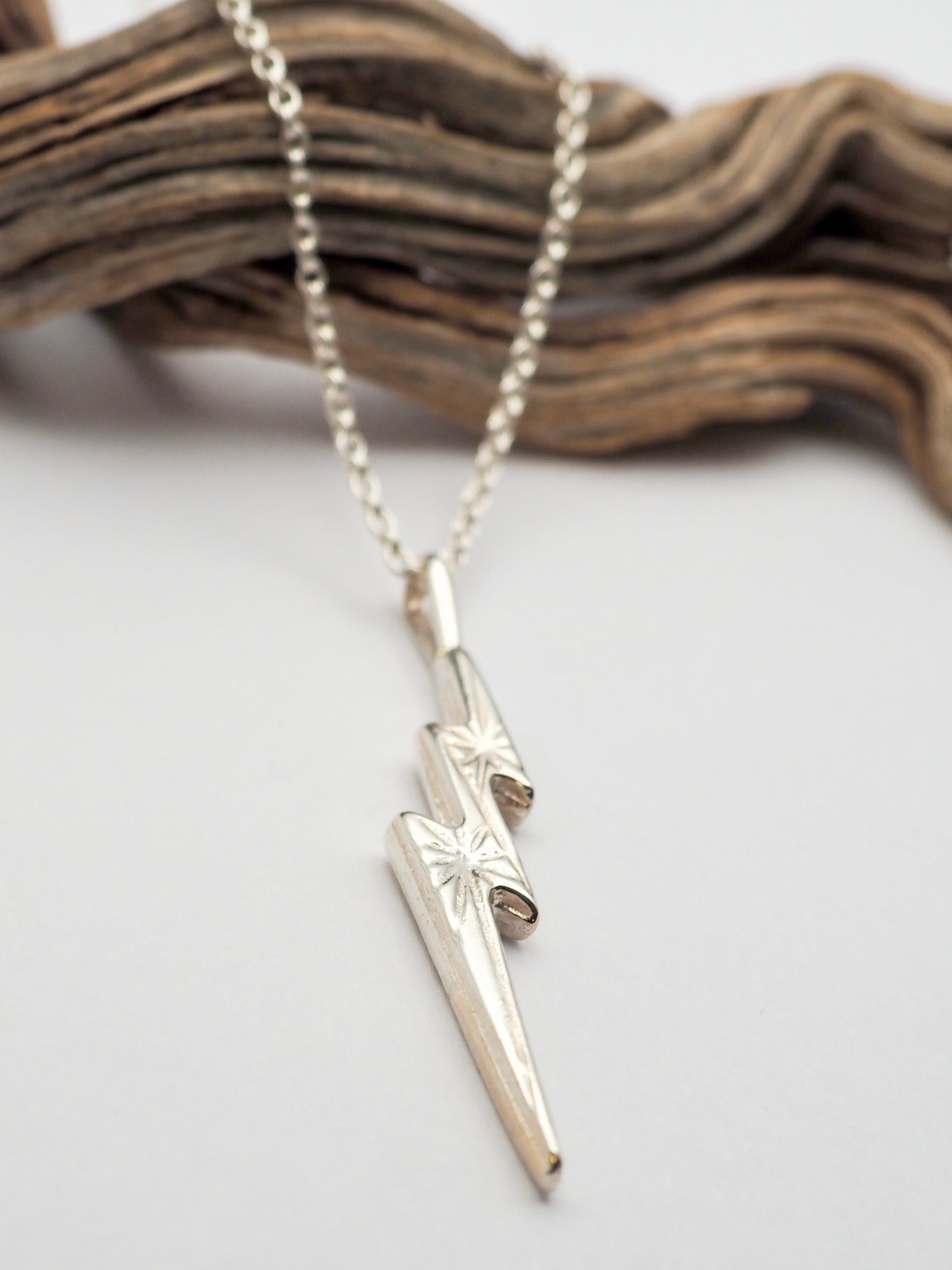 Sterling Silver Lightning Bolt Necklace
