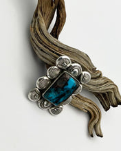 Bisbee Turquoise Fan Hand Stamped Border
