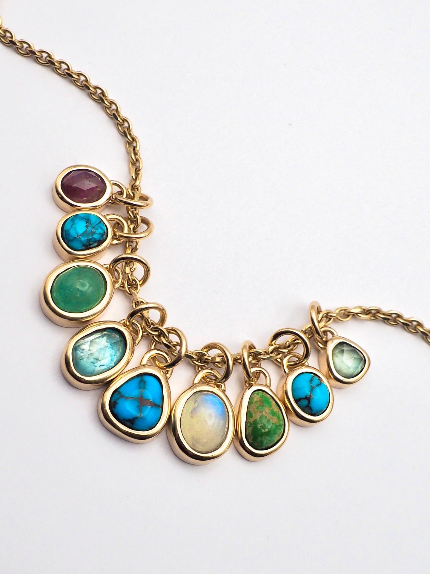 Egyptian Turquoise 14K Gold Bezel Set Pendant