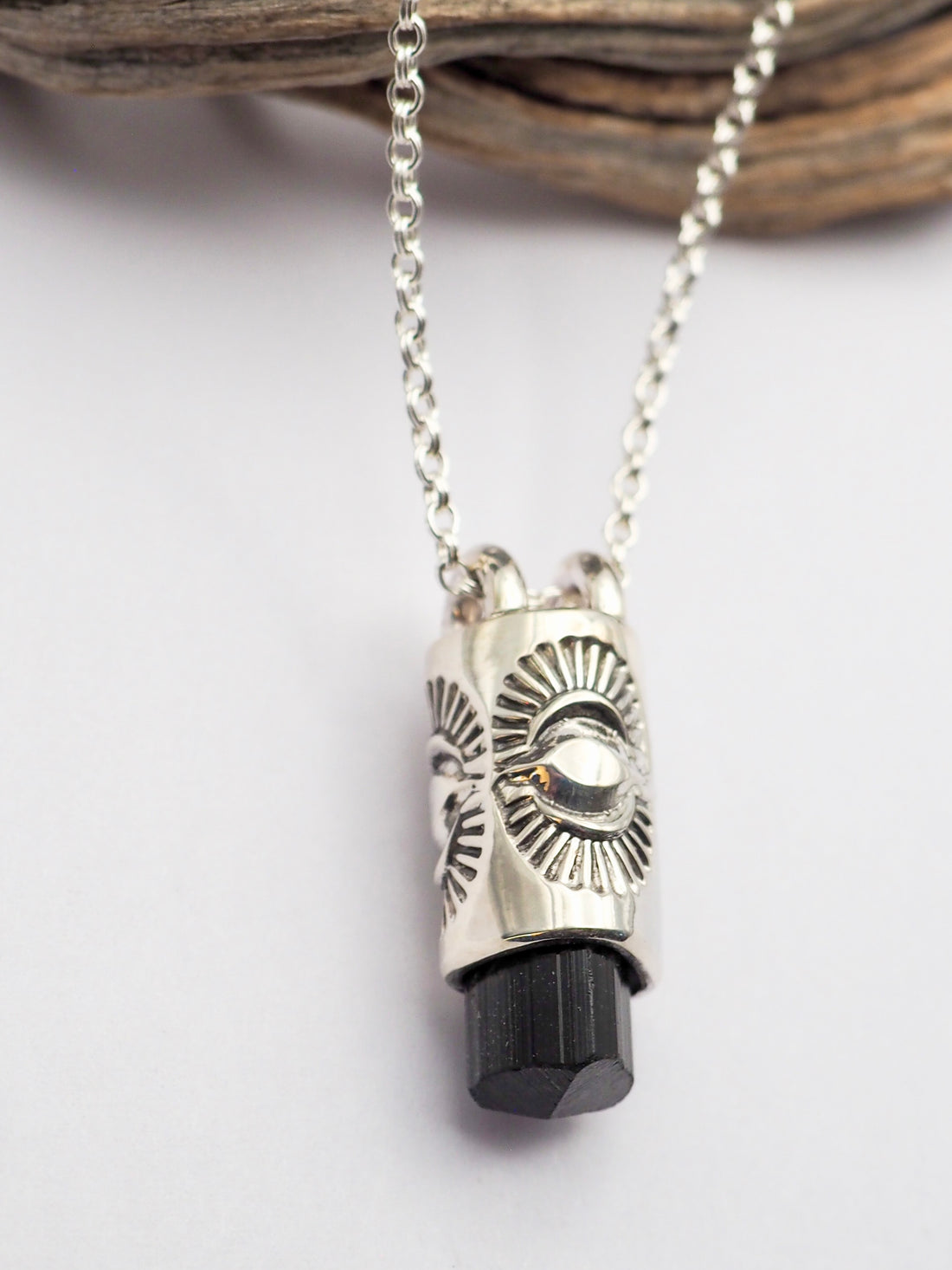 Black Tourmaline Eye II Talisman Necklace