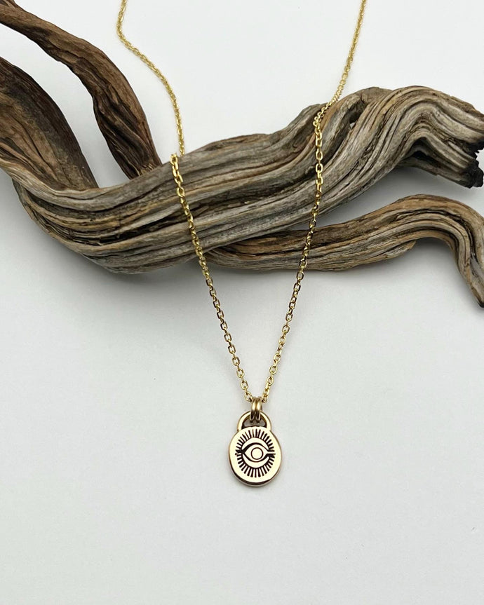 14k Gold Lucky Eye Talisman Necklace