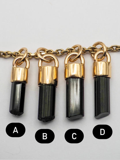 Black Tourmaline 14k Gold Talisman