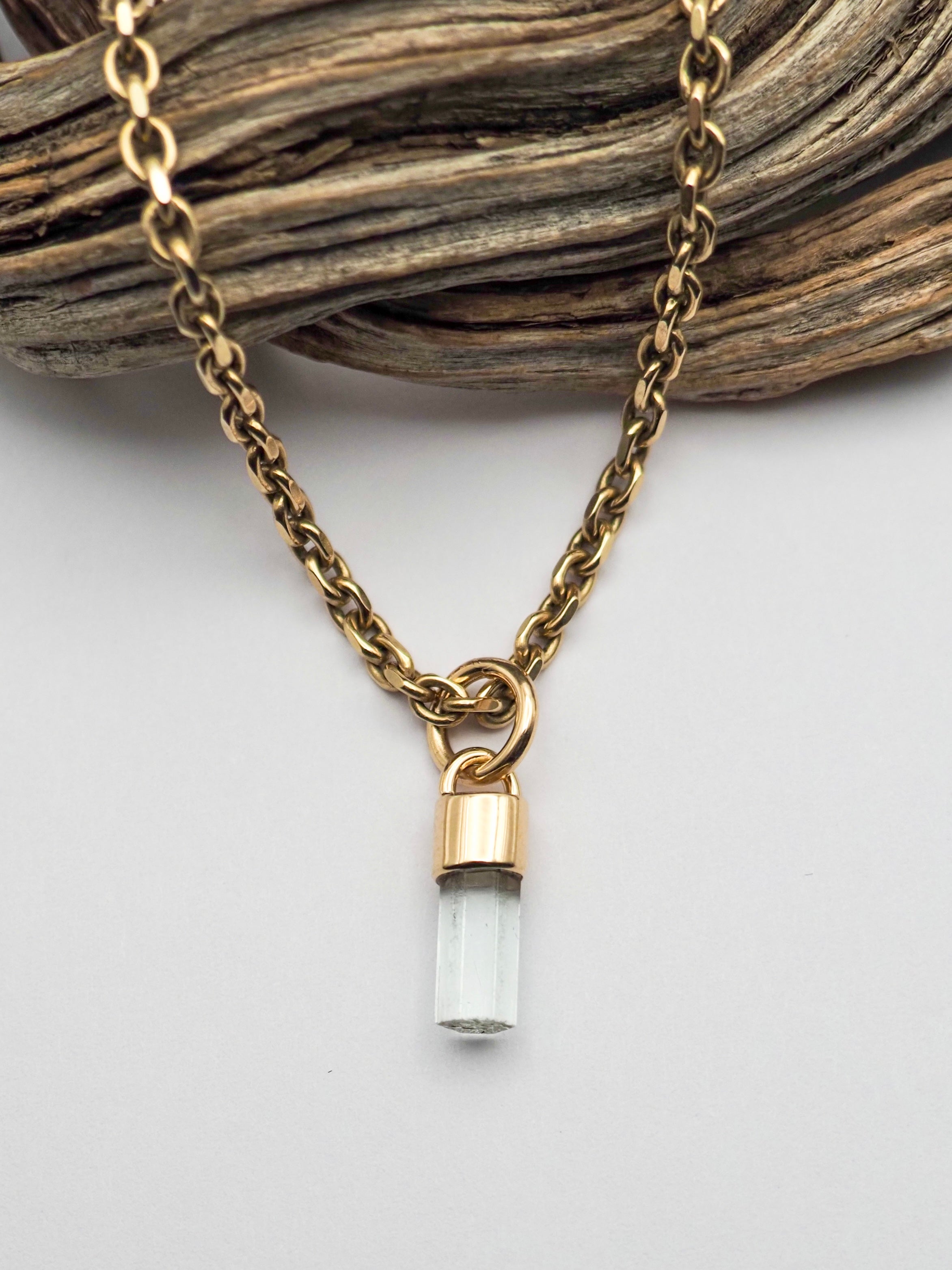 Aquamarine Mini 14k Gold Talisman Pendant