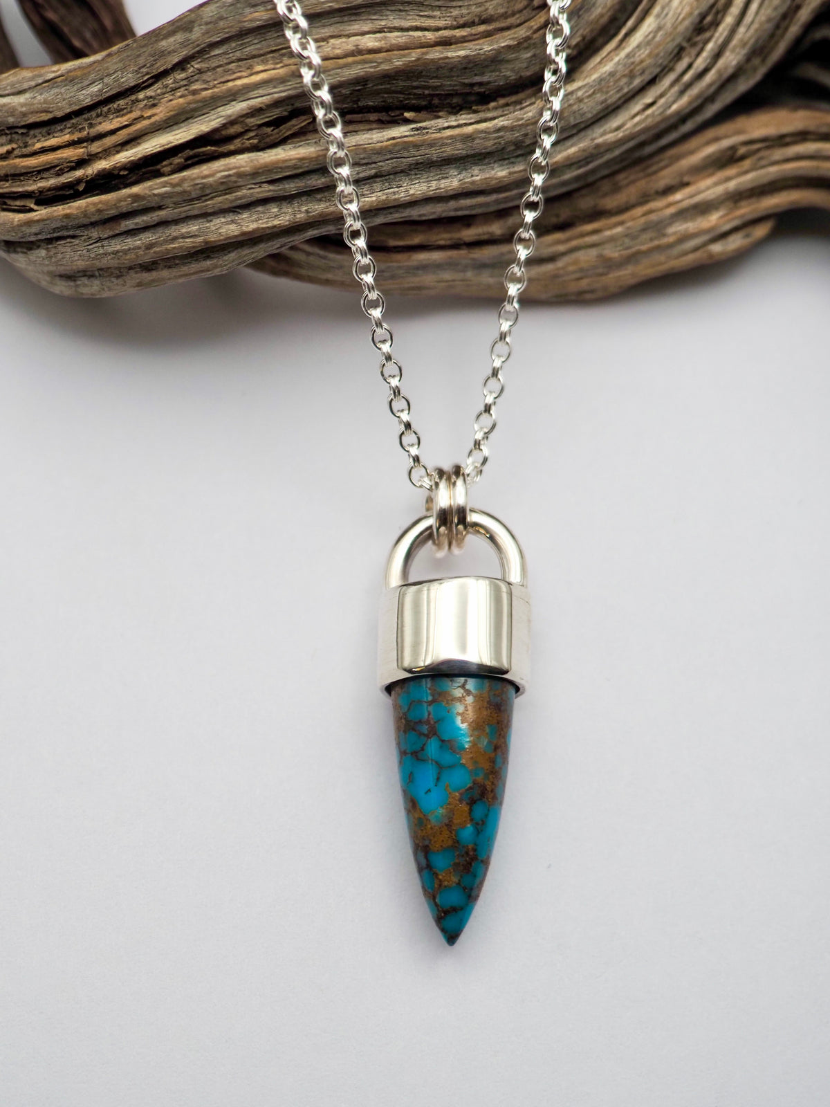 Egyptian Turquoise Spike Talisman Necklace