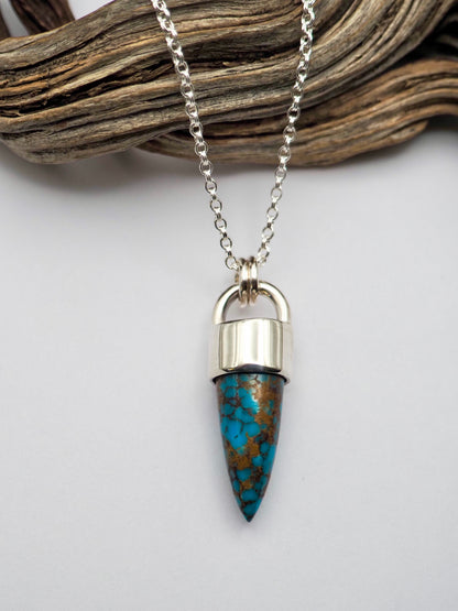 Egyptian Turquoise Spike Talisman Necklace