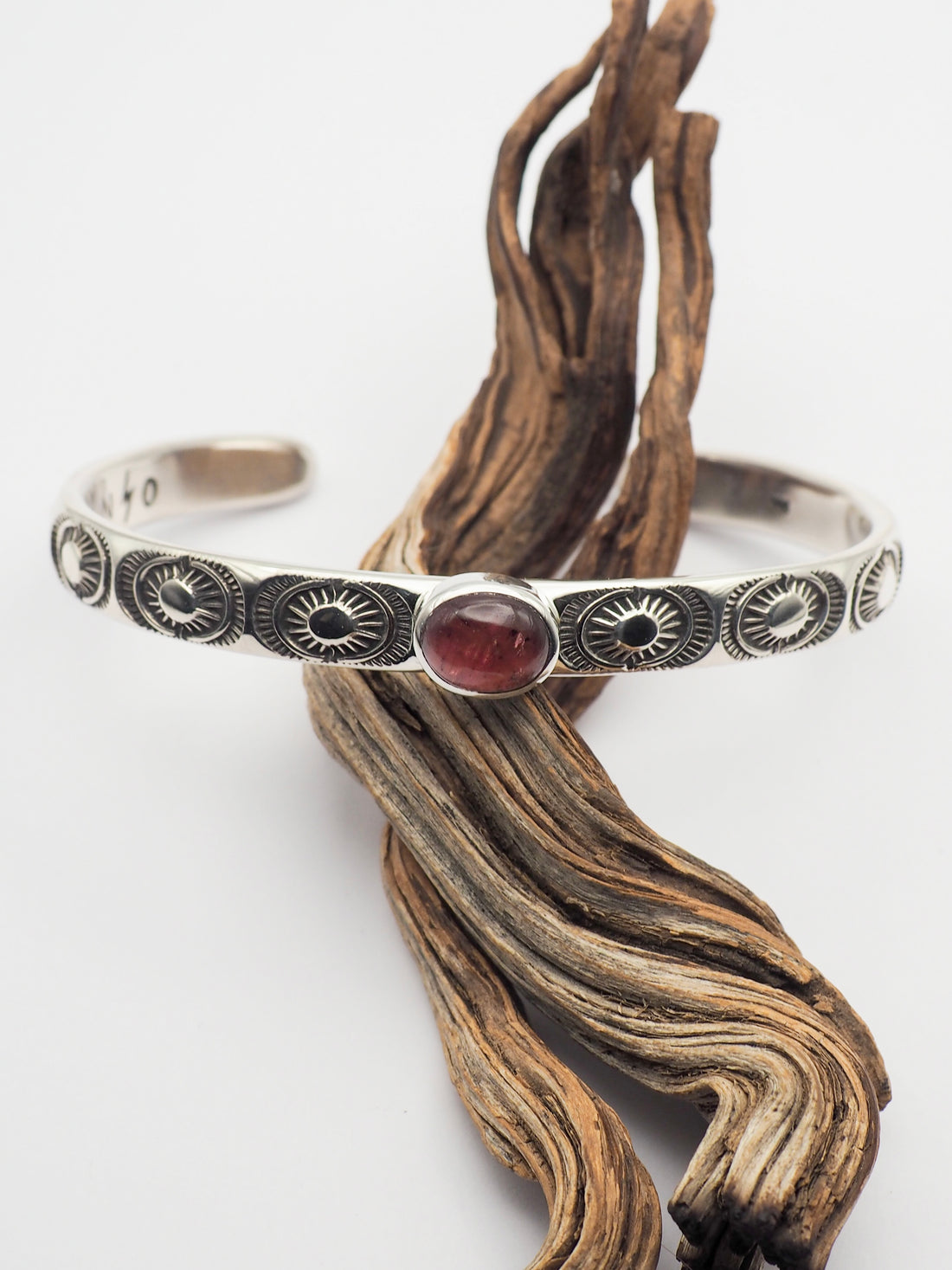 Pink Tourmaline Burst Heavyweight Stacker Cuff XXL