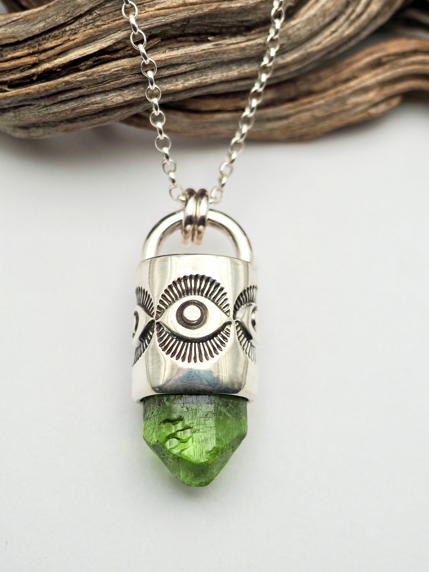 Peridot Eye Talisman Necklace