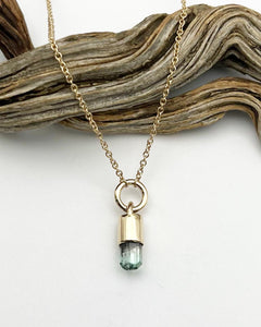 Congo Tourmaline 14k Gold O Ring Talisman Necklace