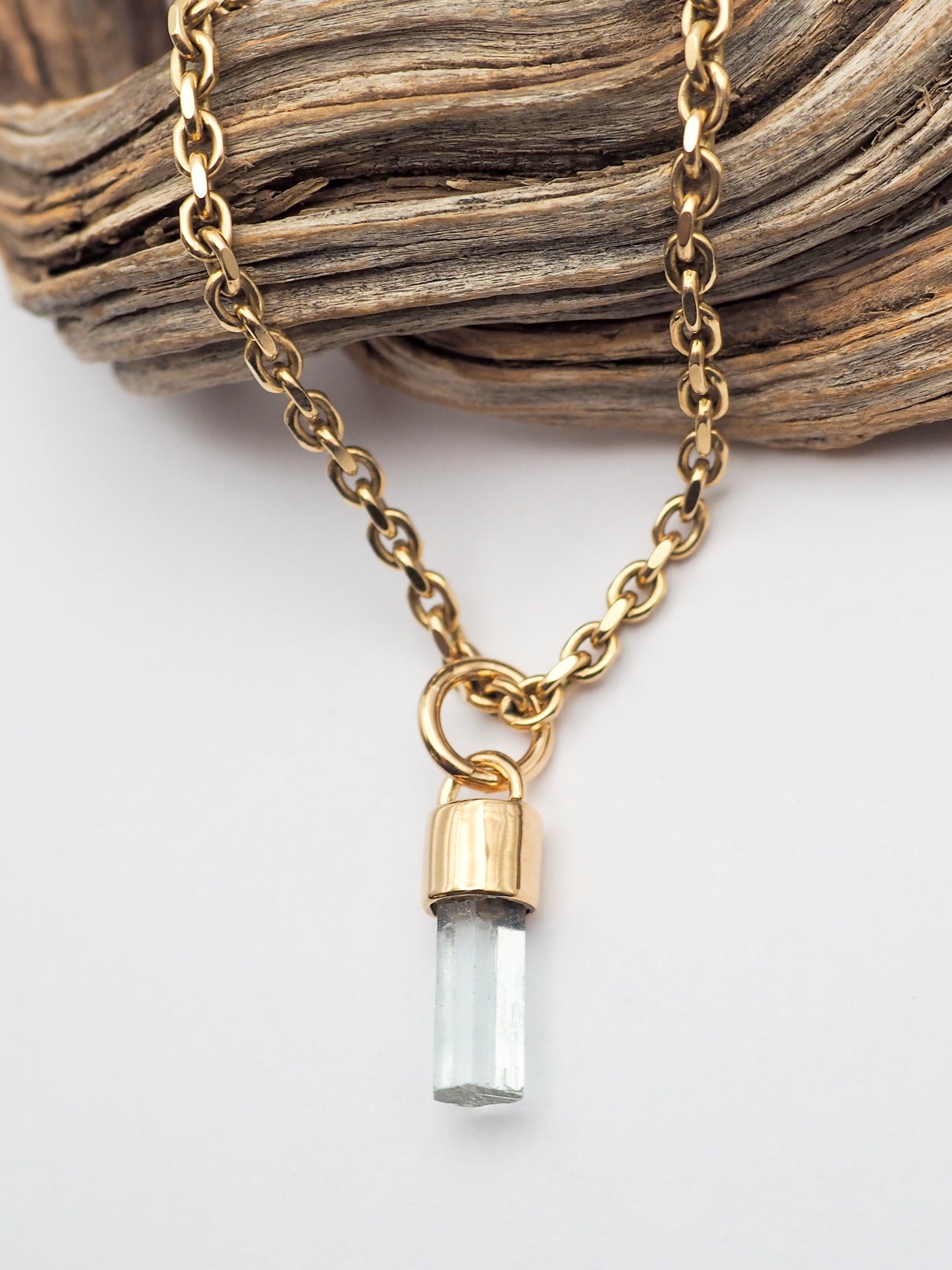 Aquamarine 14k Gold Pendant