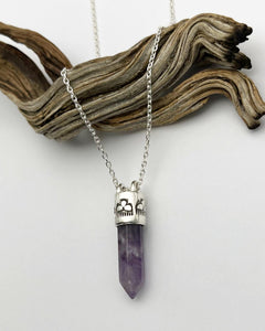 Polished Brazilian Amethyst Raincloud Talisman Necklace