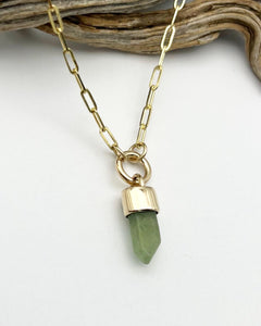 Peridot 14k Gold O Ring Talisman Necklace