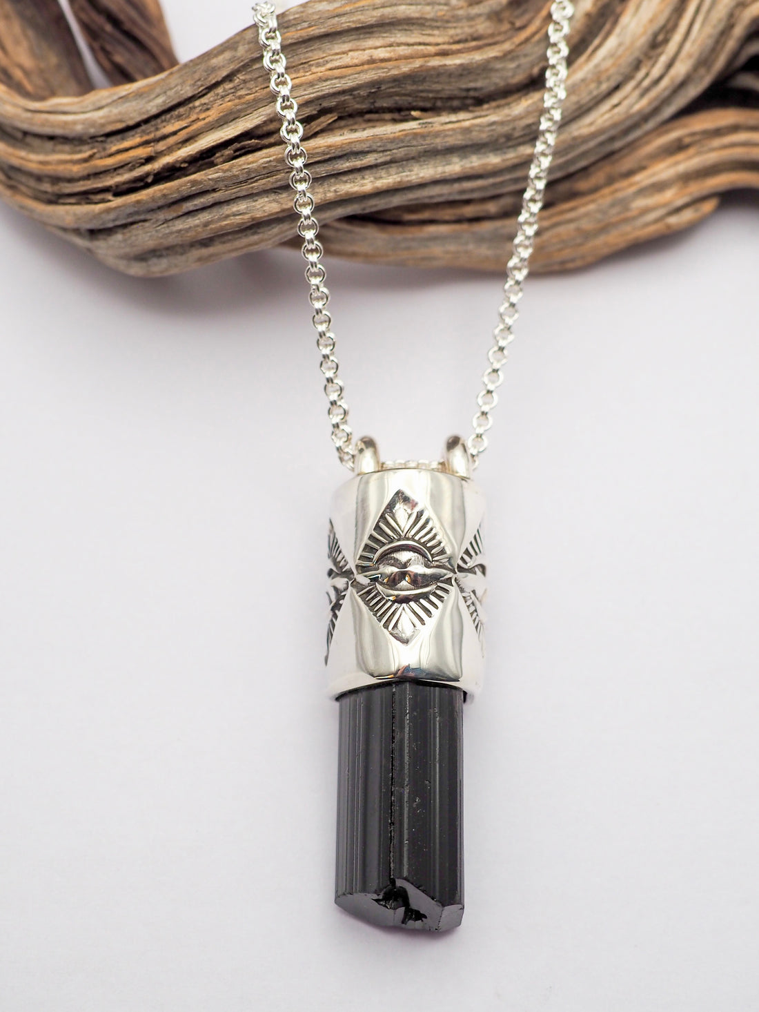 Black Tourmaline Mesquite Talisman Necklace