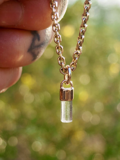 Aquamarine Mini 14k Gold Talisman Pendant