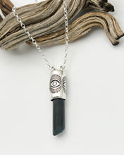 Dark Blue Tourmaline Eye Talisman Necklace
