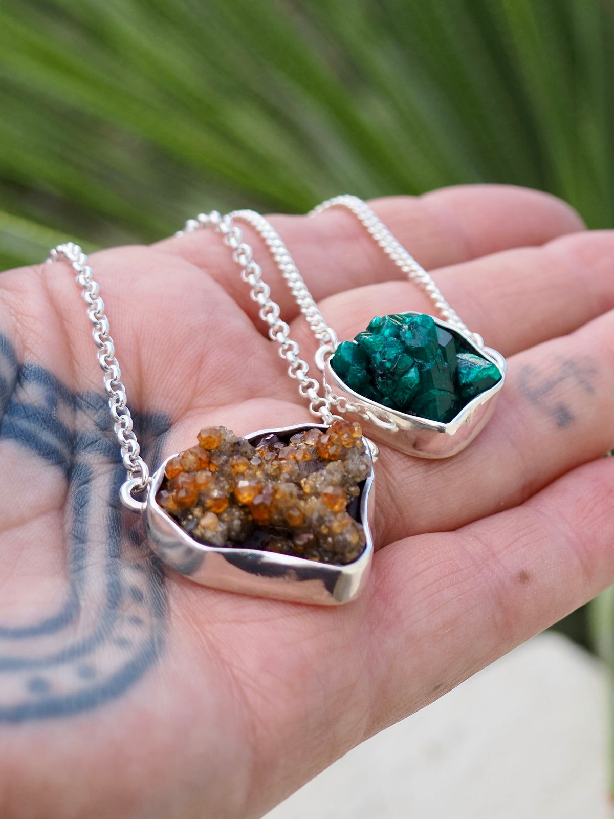 Spessartine Garnet Cluster Talisman Necklace