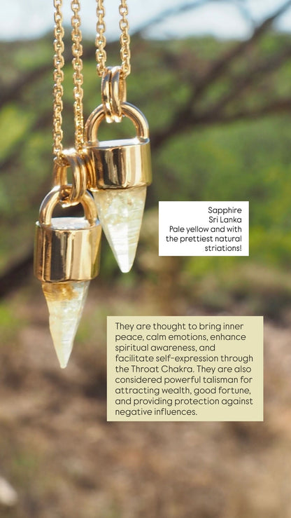 Yellow Sapphire 14k Gold Mini Talisman