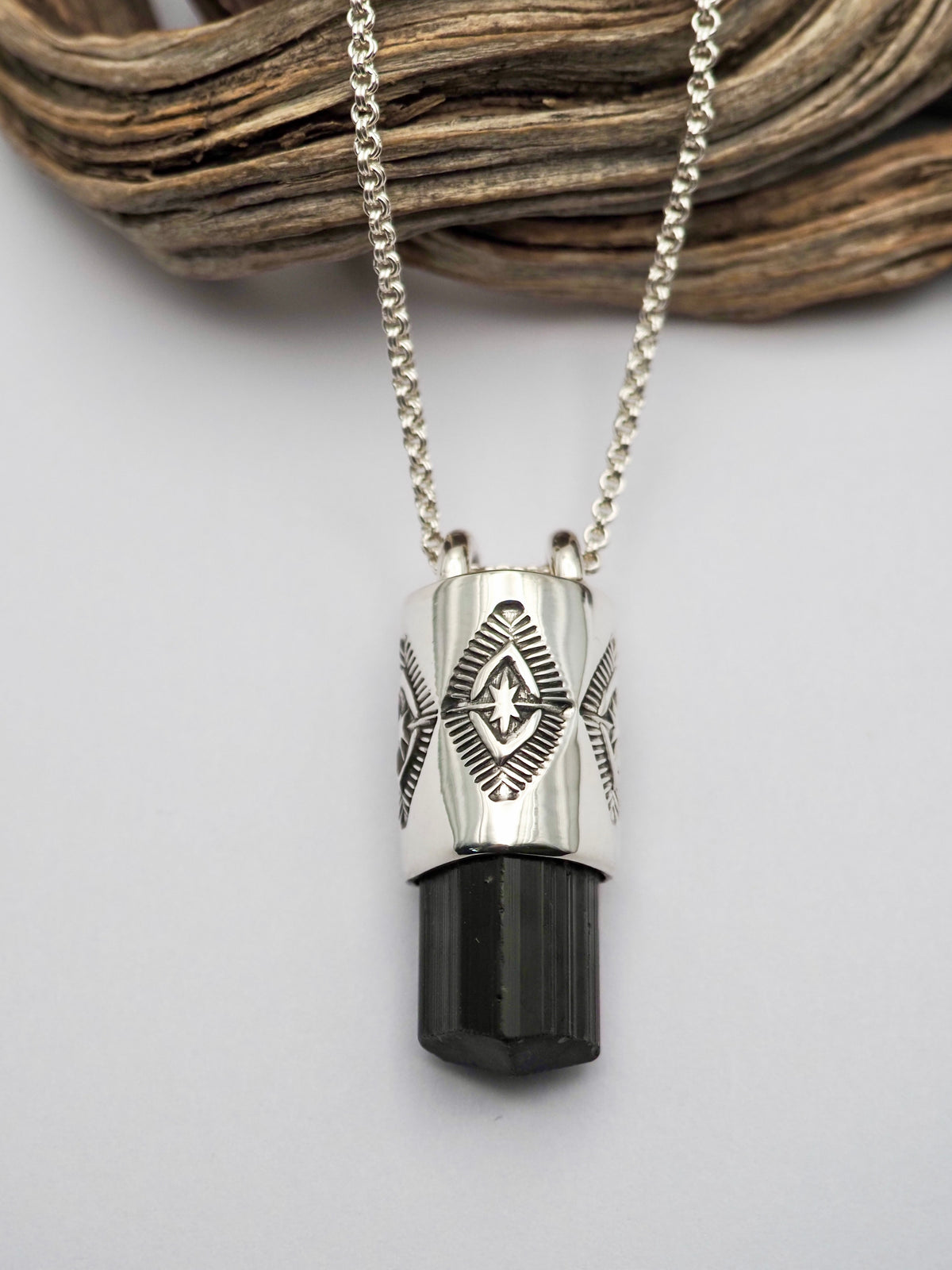 Black Tourmaline Mesquite Talisman Necklace