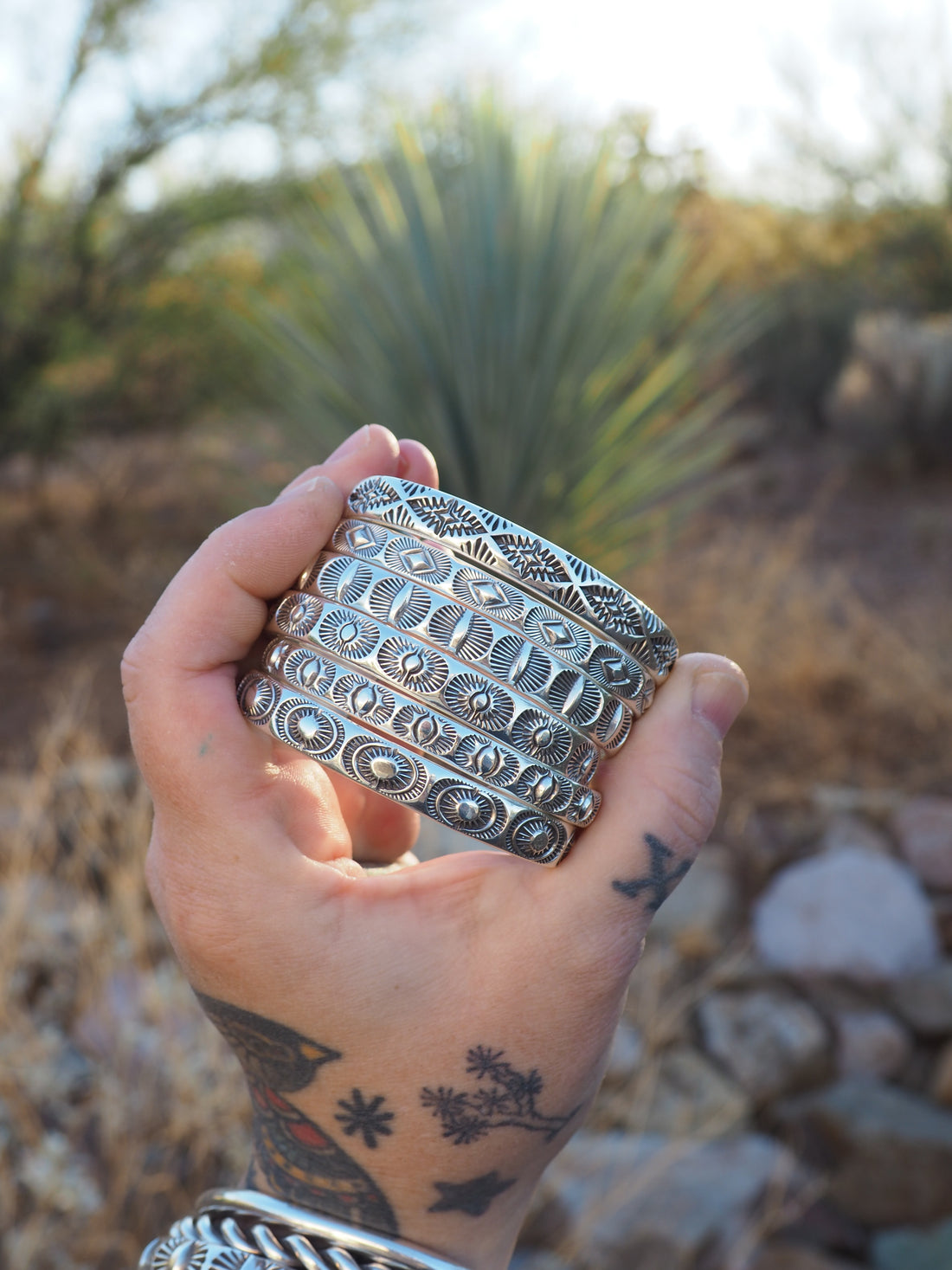 MTO Diamondback Hand Stamped Stacker Cuff