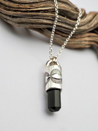 Black Tourmaline Eye Talisman Necklace