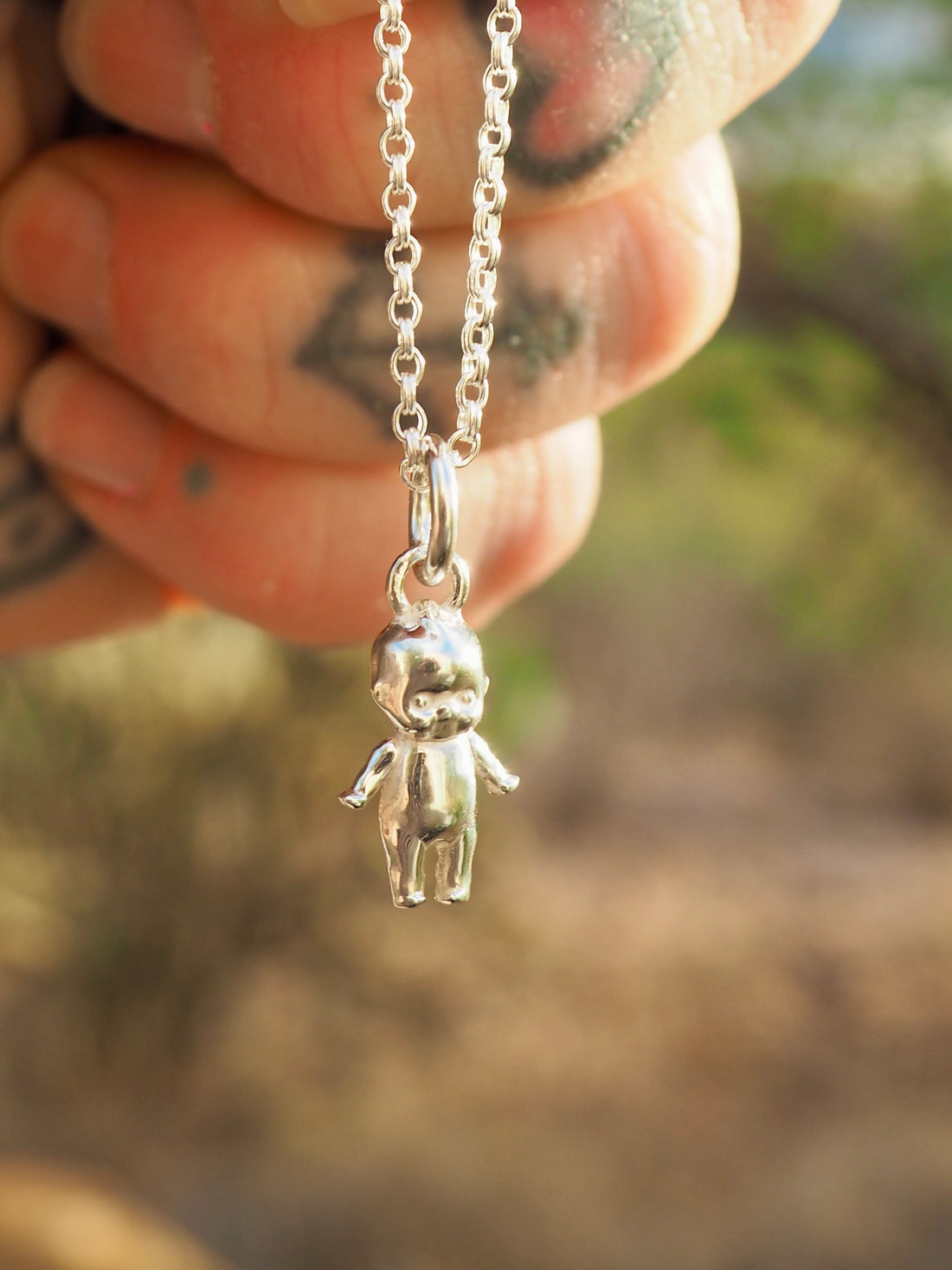 Sterling Silver Kewpie Doll Necklace