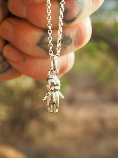 Sterling Silver Kewpie Doll Necklace