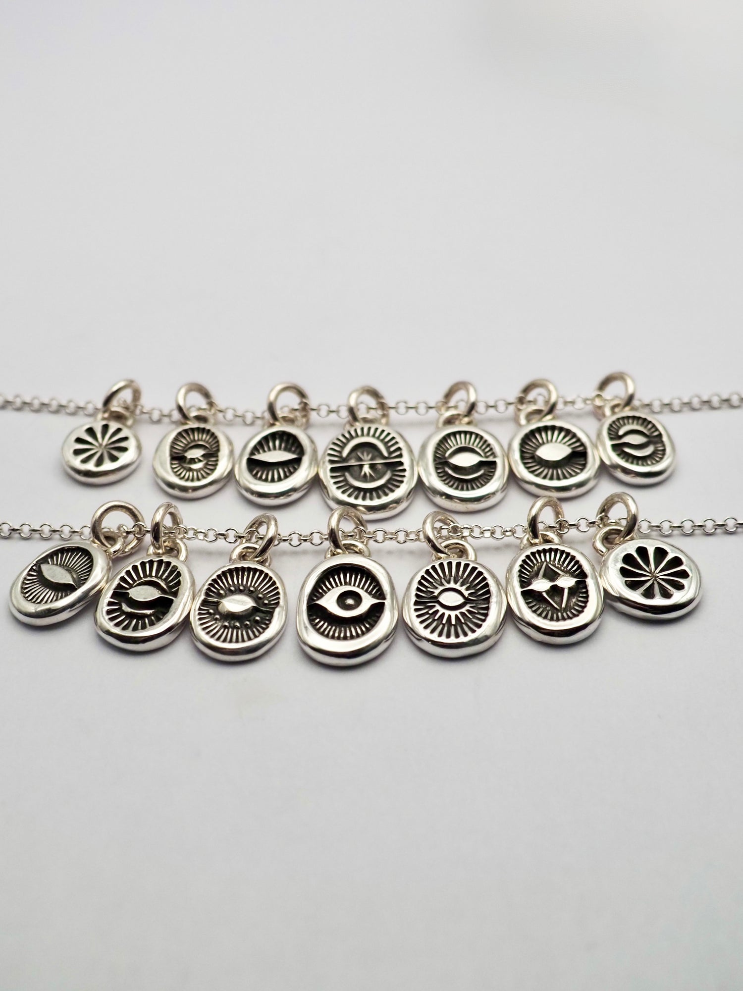 Sterling Silver Hand Stamped Mini Pendant Necklace