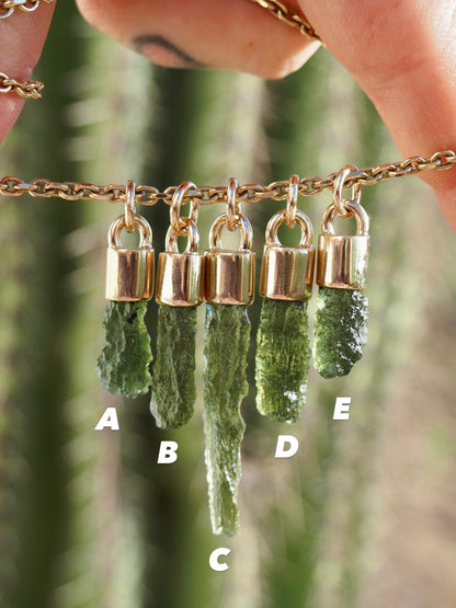 Moldavite 14k Gold Pendants