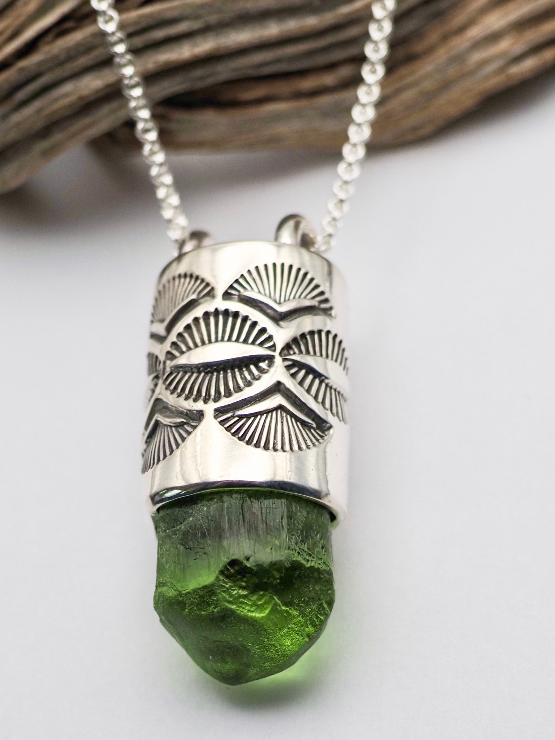 Peridot Eye/Fan Talisman Necklace