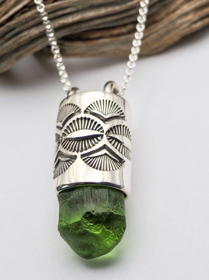 Peridot Eye/Fan Talisman Necklace