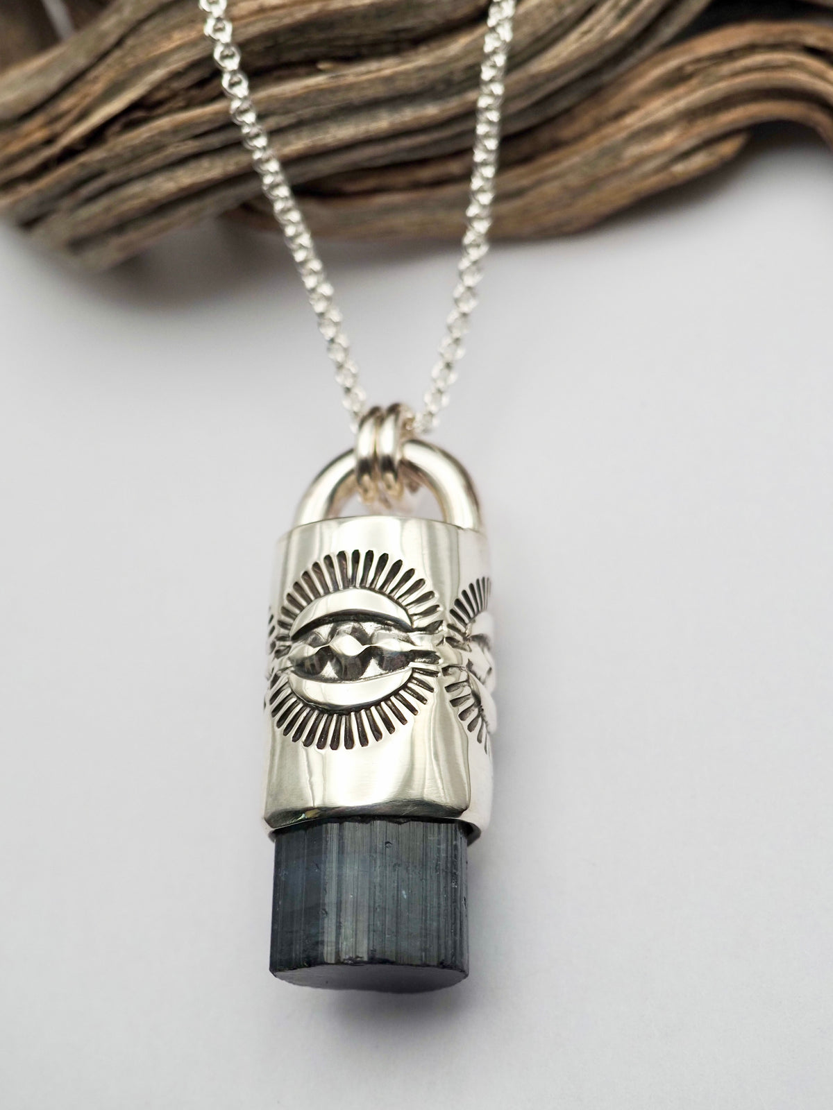 Blue Tourmaline Portal Talisman Necklace