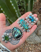 Bisbee Turquoise Fan Hand Stamped Border